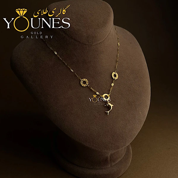 گردنبند پولکی طلا دلفین