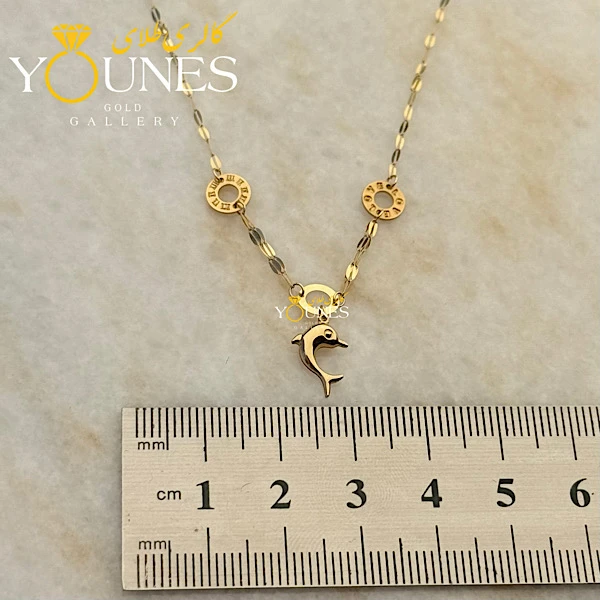 گردنبند پولکی طلا دلفین