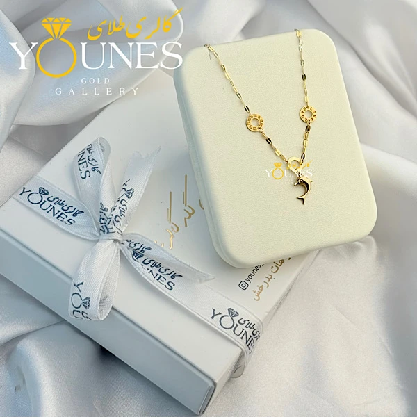 گردنبند پولکی طلا دلفین